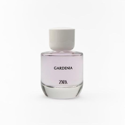Zara Gardenia bottle side view, sleek and modern design.