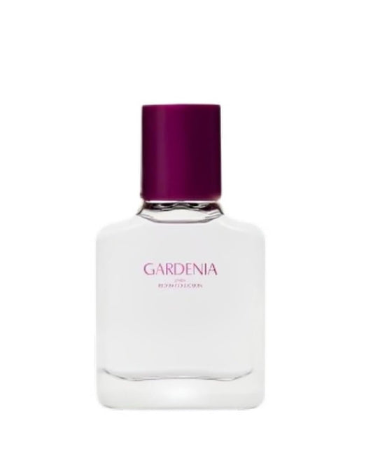 Zara Gardenia perfume bottle top view with rich notes for evening wear