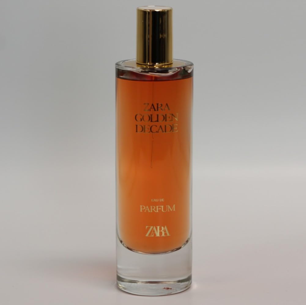 Zara Golden Decade bottle close-up, highlighting refined notes for evening use