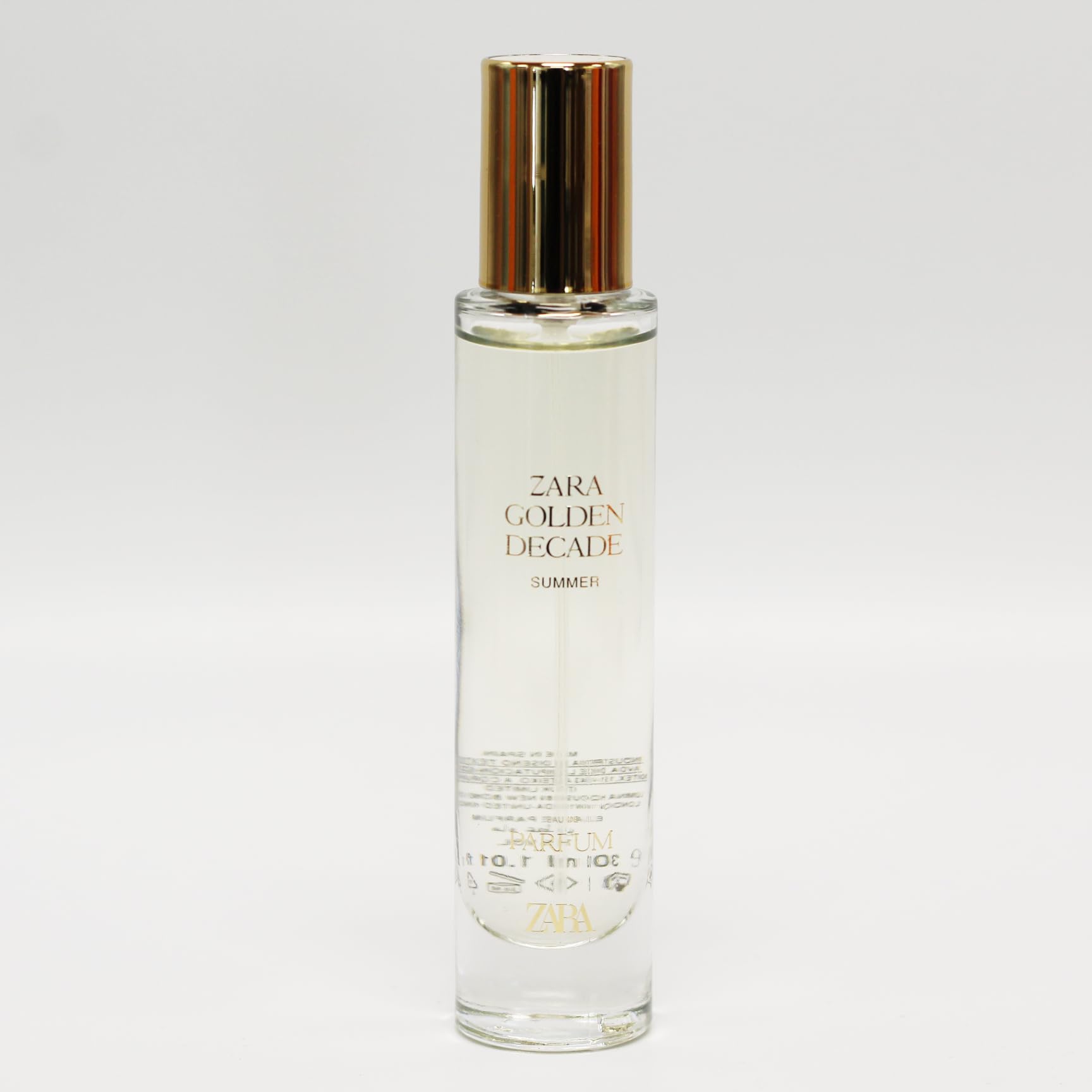 Zara Golden Decade Summer EDP cap close-up showing premium design and fragrance longevity.