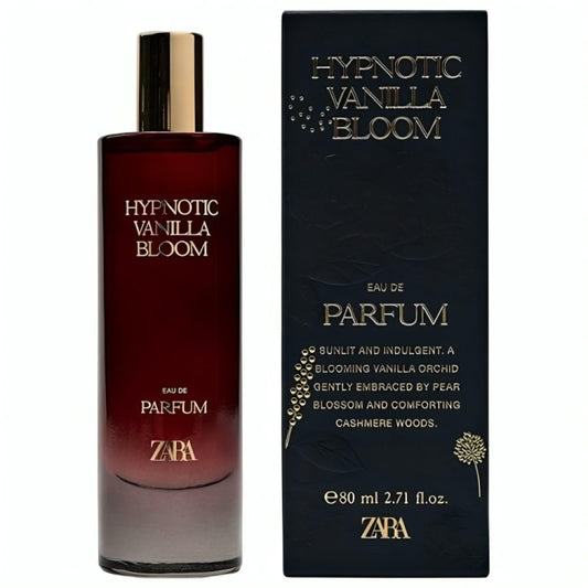 Zara Hypnotic Vanilla Bloom bottle close-up, ideal for elegant evening moments.