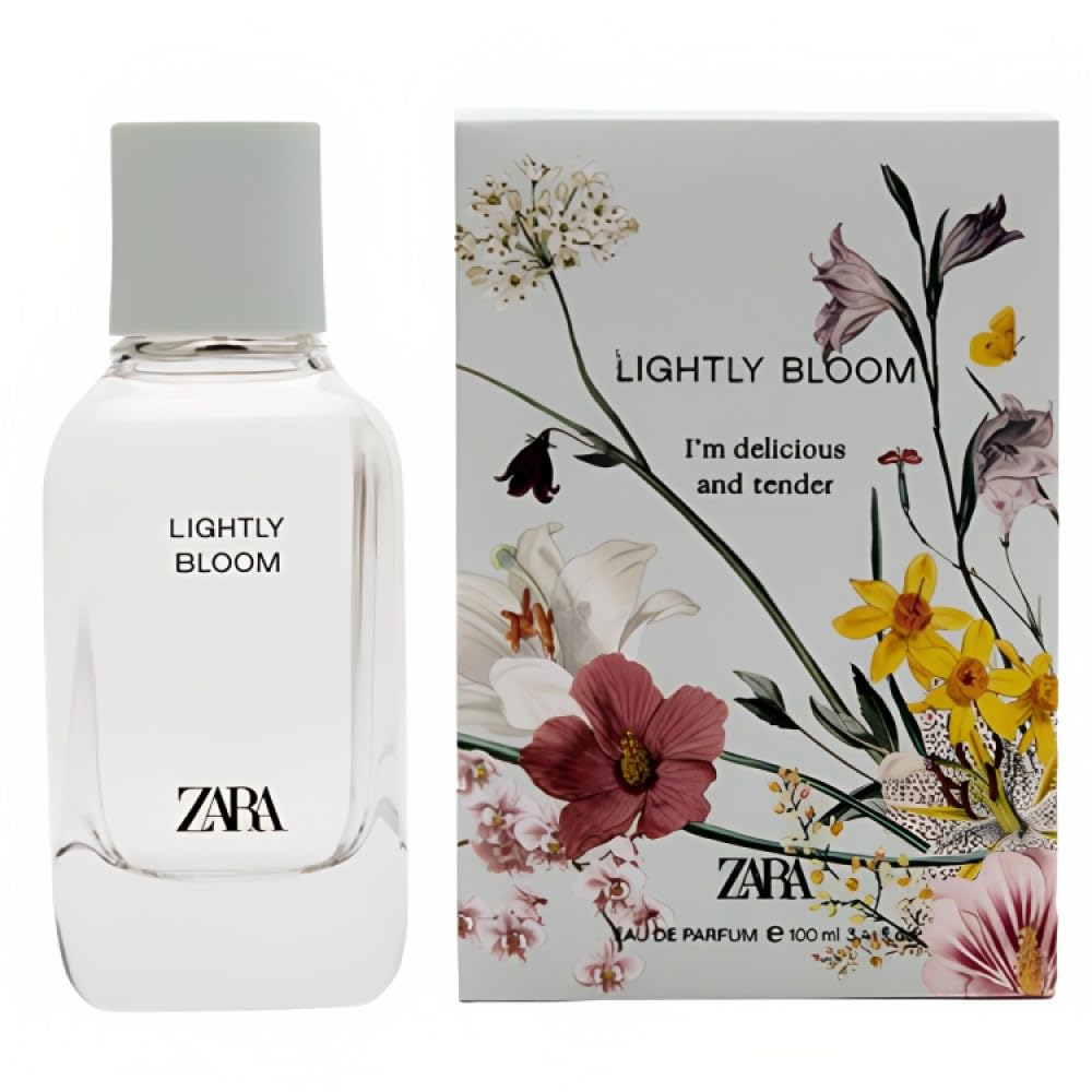 Zara Lightly Bloom bottle front view, a delicate floral fragrance for daily wear.