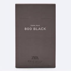 ZARA MAN 800 BLACK EDT packaging close-up highlighting upscale design