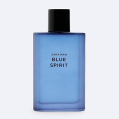 Zara Man Blue Spirit bottle cap close-up highlights premium design
