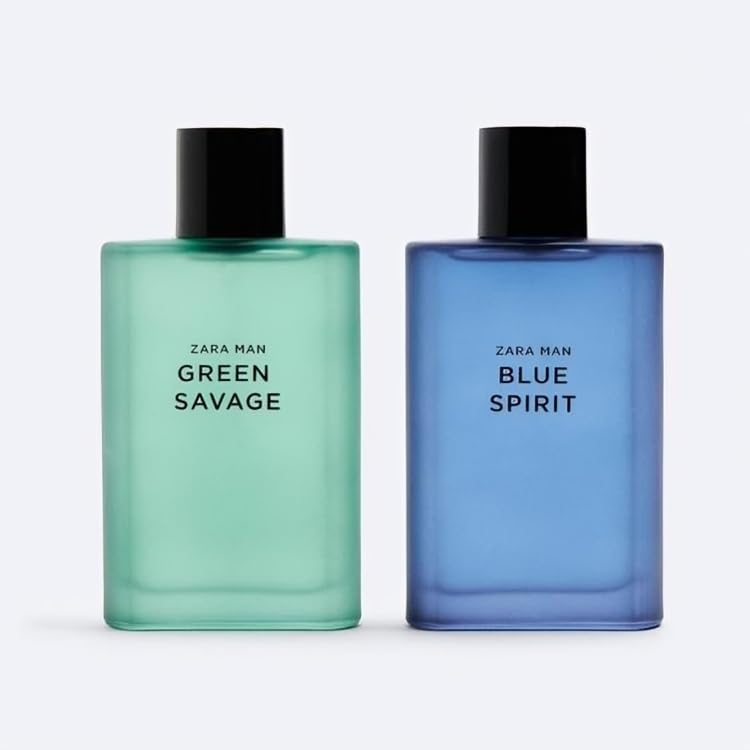 Zara Man Blue Spirit bottle pour, ideal for evenings with warm, modern notes.