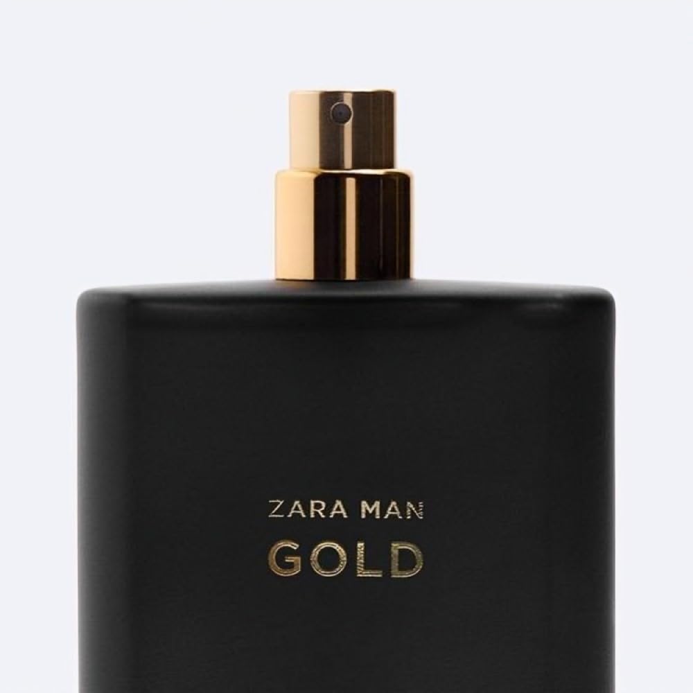 ZARA Man Gold box packaging, hinting at a luxurious nocturnal fragrance experience.