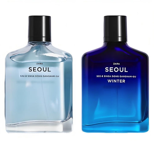 Zara Man Seoul 532-8 set bottles, front view, ideal gift and daily fragrance.