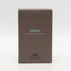 Zara Man Seoul EDT packaging showcases modern design suited for office-ready scent.