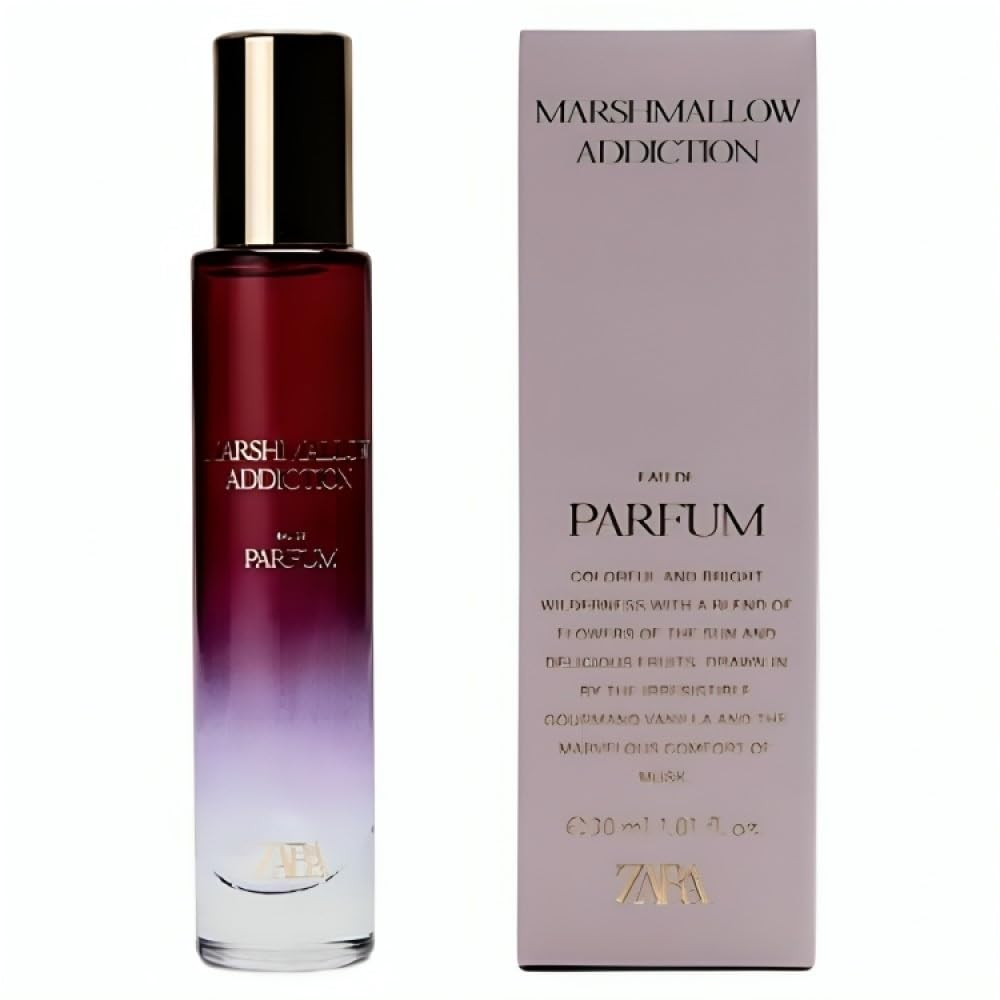 Zara Marshmallow Addiction bottle front view inviting a gourmand scent