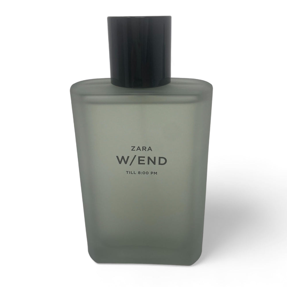 Zara Men's W/END bottle close-up cap detail, premium finish