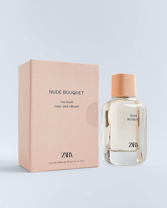 ZARA Nude Bouquet bottle side view, ideal for chic morning routines