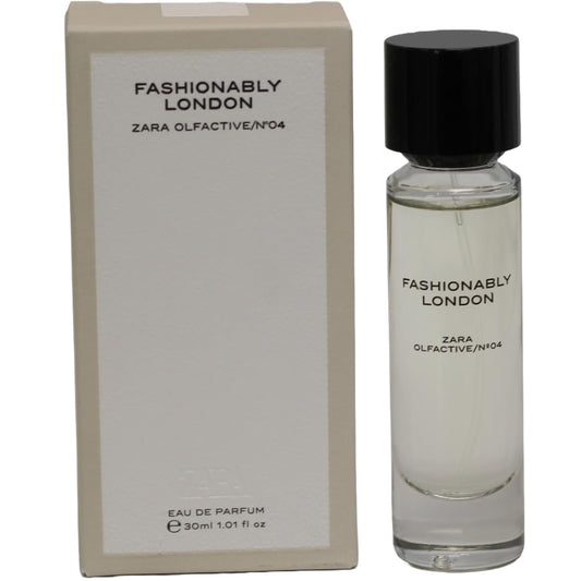 Zara Olfactive Nº04 Fashionably London bottle front view for daily unisex elegance