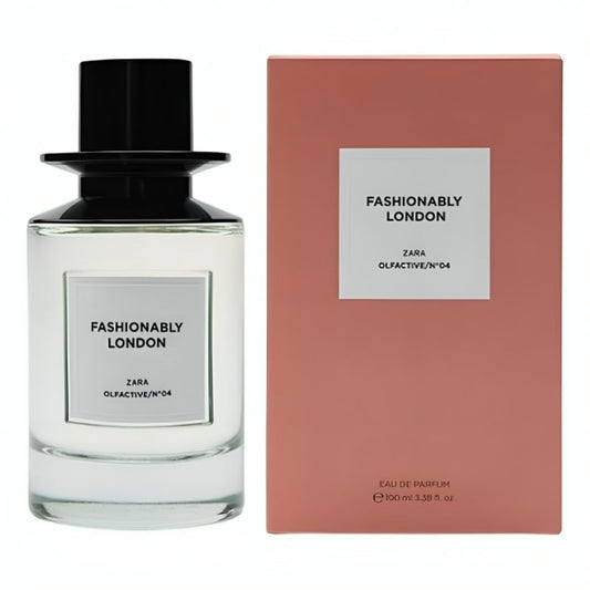 ZARA Olfactory Nº04 Fashionably London bottle front view, ideal for daily outfits.