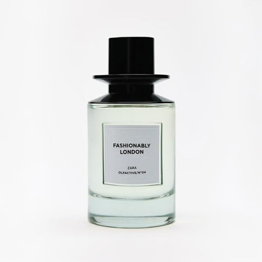 ZARA Olfactory Nº04 Fashionably London bottle side view, perfect for evening events.