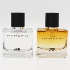 Zara Oud Vibrant Leather 60ml bottle, a bold oriental woody option