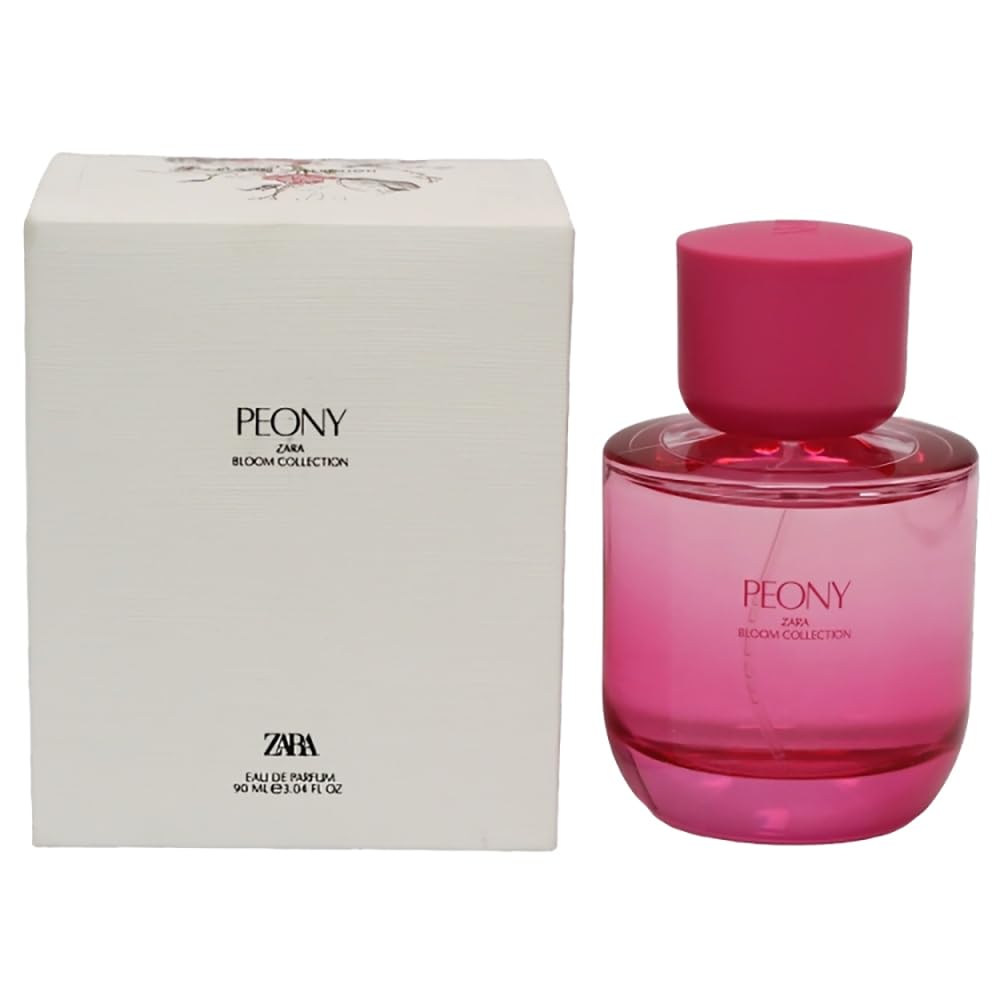 Zara Peony EDP bottle with pear top notes for a fresh start