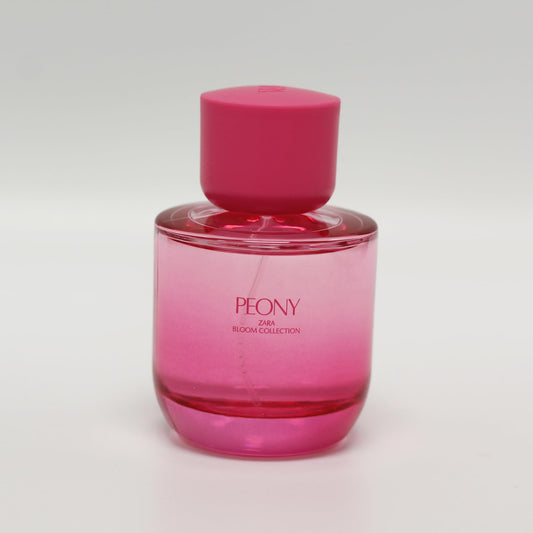 Zara Peony EDP close-up on floral heart notes for romance