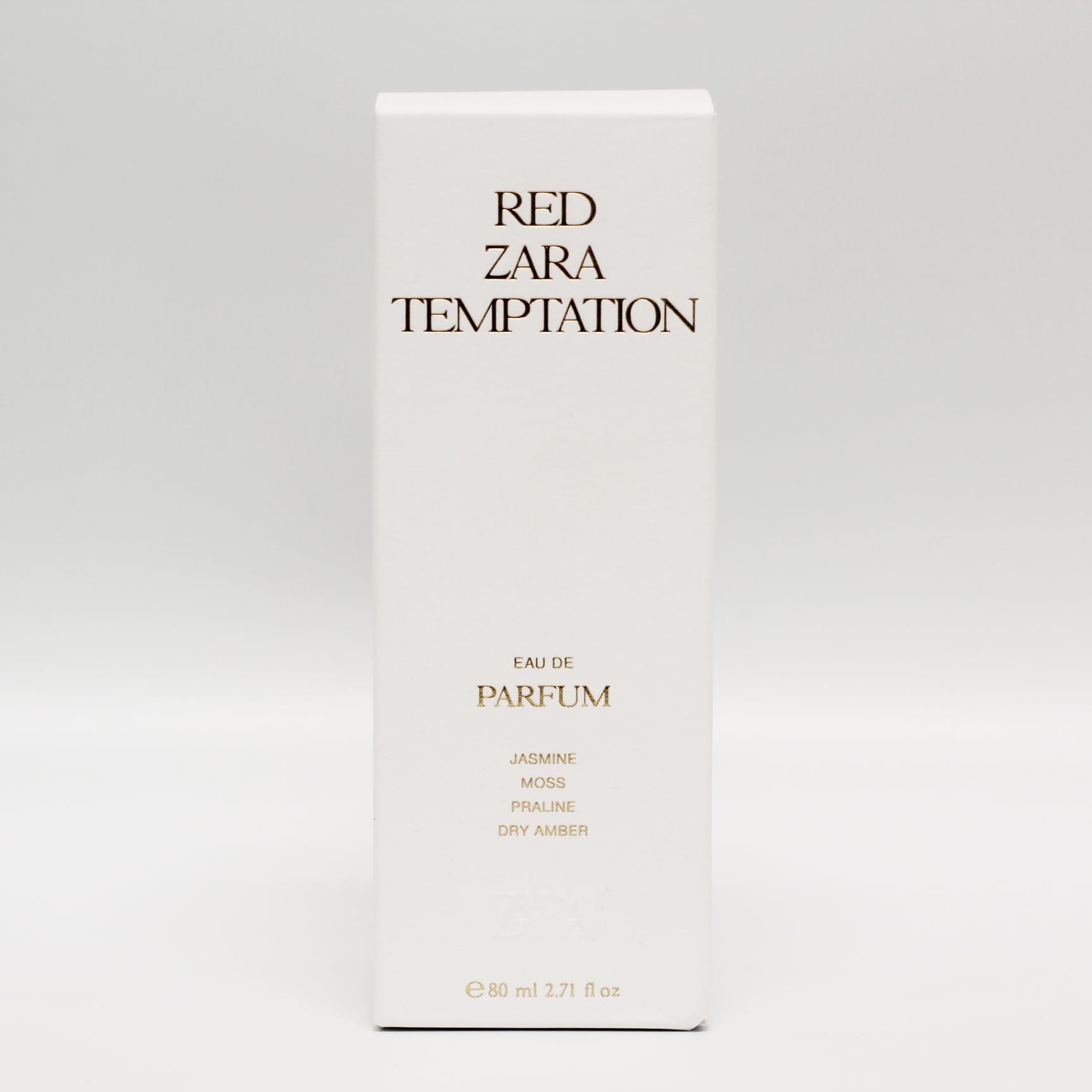 Zara Red Temptation packaging box signals gift-ready sophistication and aroma promise.