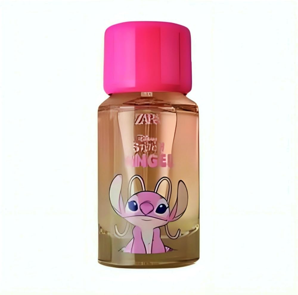 Zara Stitch Angel EDT bottle close-up with sparkles for long-lasting scent.