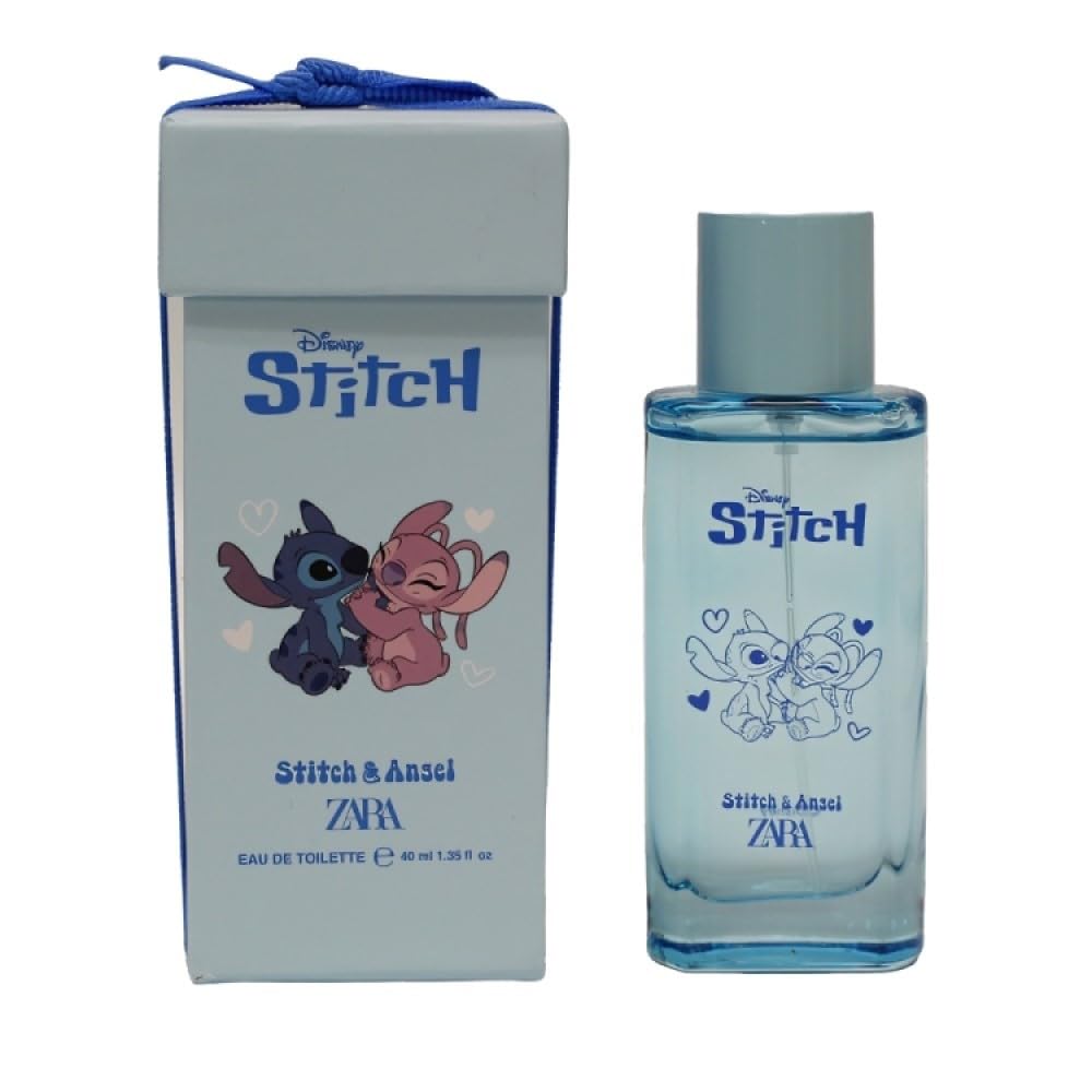 Zara Stitch Angel EDT bottle-front view highlighting playful citrus-woody scent