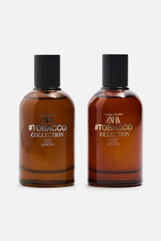 Zara Tobacco Collection duo bottles; versatile set for day and night fragrance routines