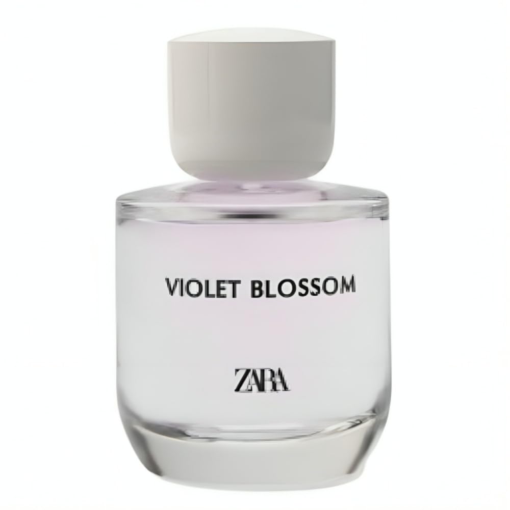 Vanity shot of Zara Violet Blossom, suggesting a versatile scent for evenings.