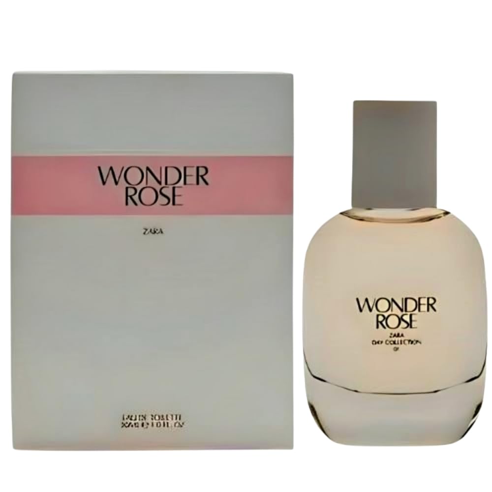 Zara Wonder Rose bottle highlighting a playful fruity-floral profile for daily charm.