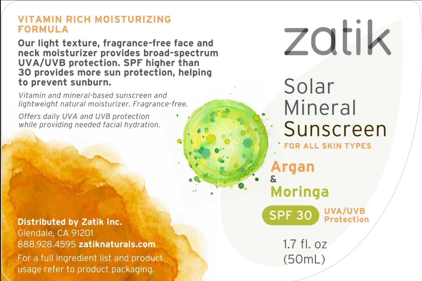 Zatik Naturals argan and moringa ingredients highlight a nourishing, non-greasy feel