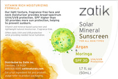 Zatik Naturals argan and moringa ingredients highlight a nourishing, non-greasy feel