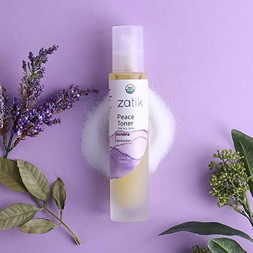 Zatik Peace Toner rose-lavender hydrosol closeup highlighting calming properties