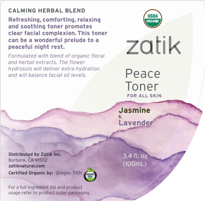 Zatik Peace Toner spritz action showing refreshing alcohol-free formula