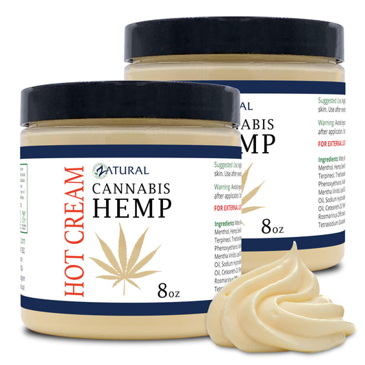 Zatural hemp hot cream bottle pour for easy massage prep.