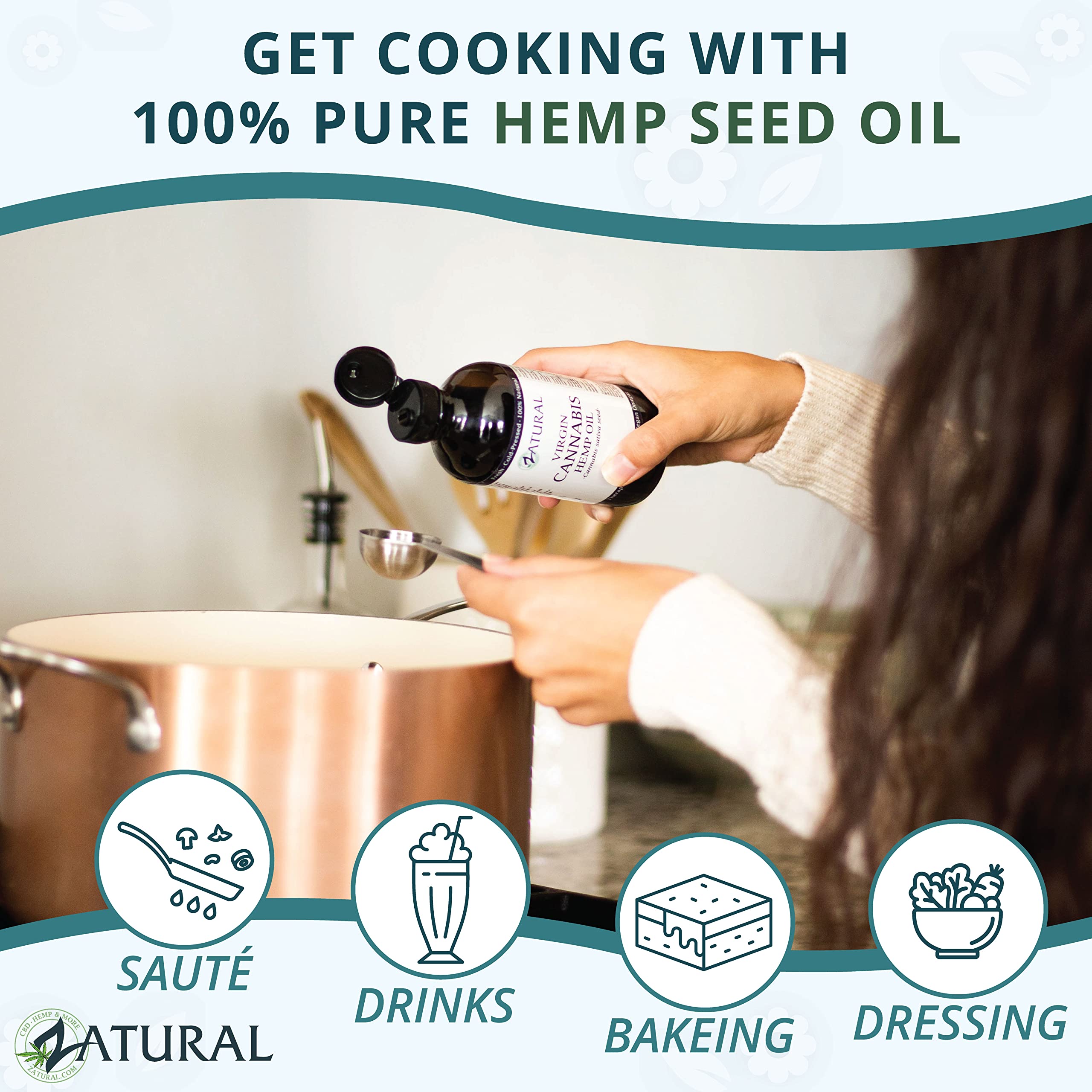 Zatural Hemp Oil bottle on kitchen counter signals daily wellness potential