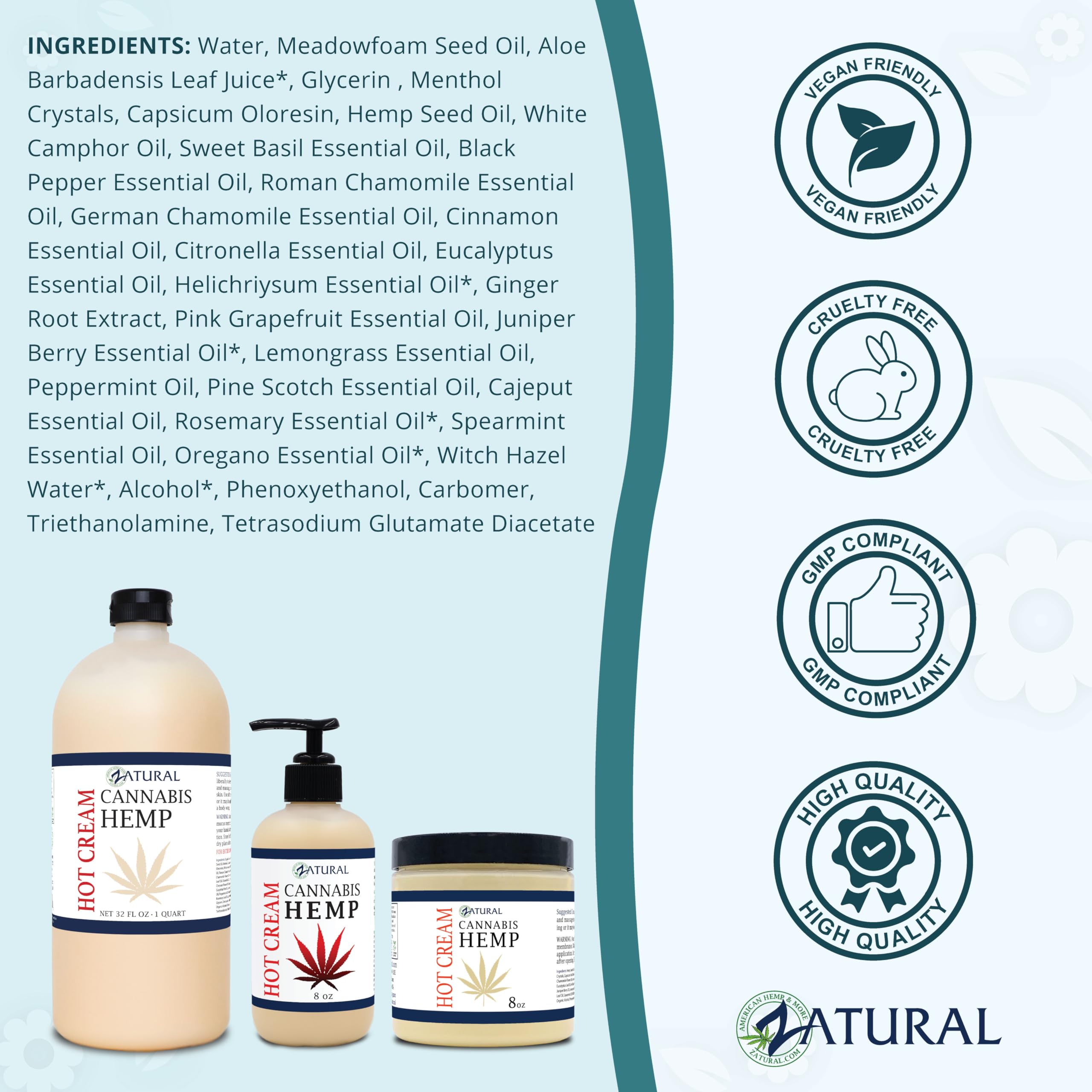Zatural Hemp Hot Cream aromatic essential oil blend with calming scent
