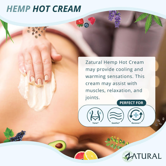 Zatural Hemp Hot Cream texture close-up for easy application