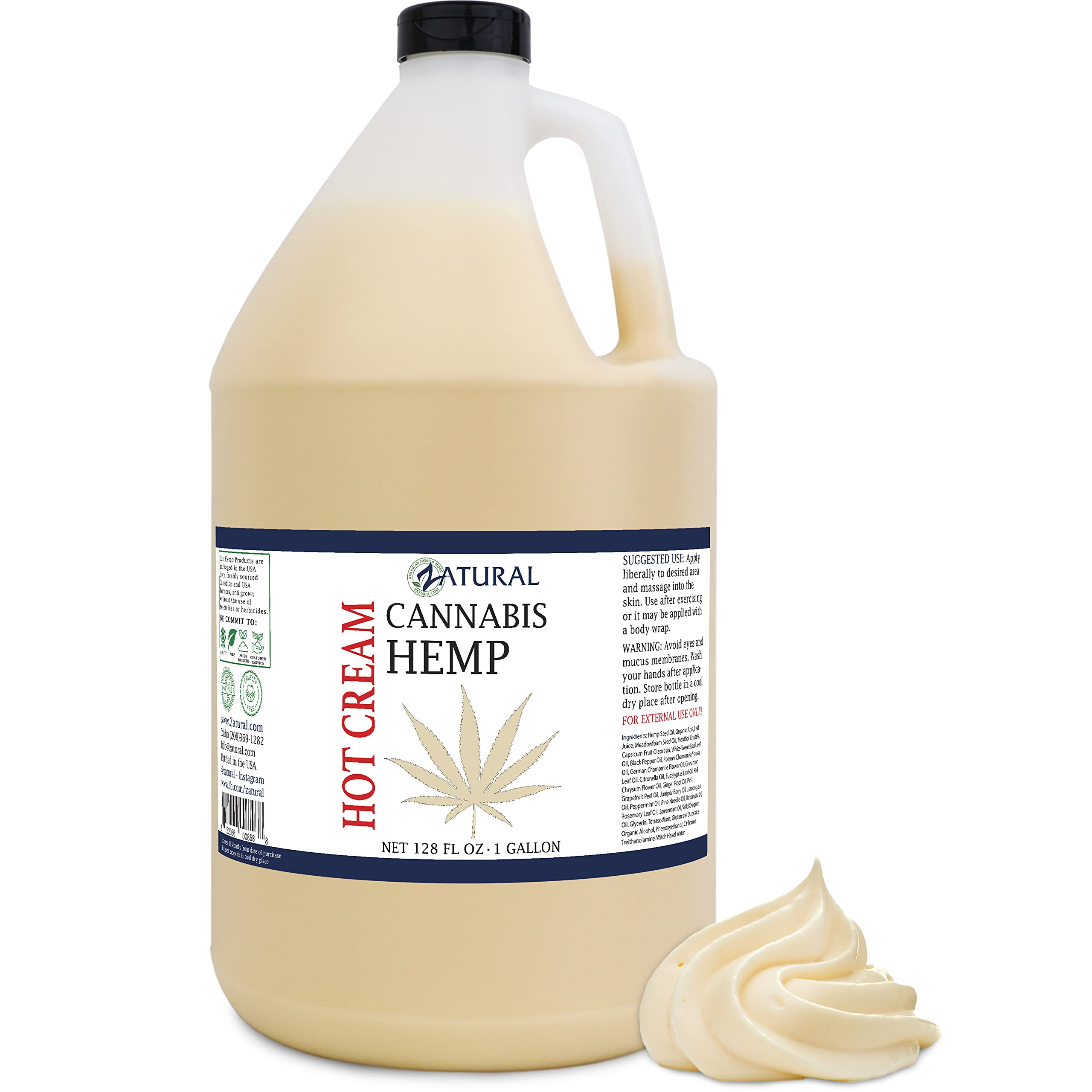 Zatural Hemp Hot Cream demonstrates heating and cooling effects during a massage therapy session.
