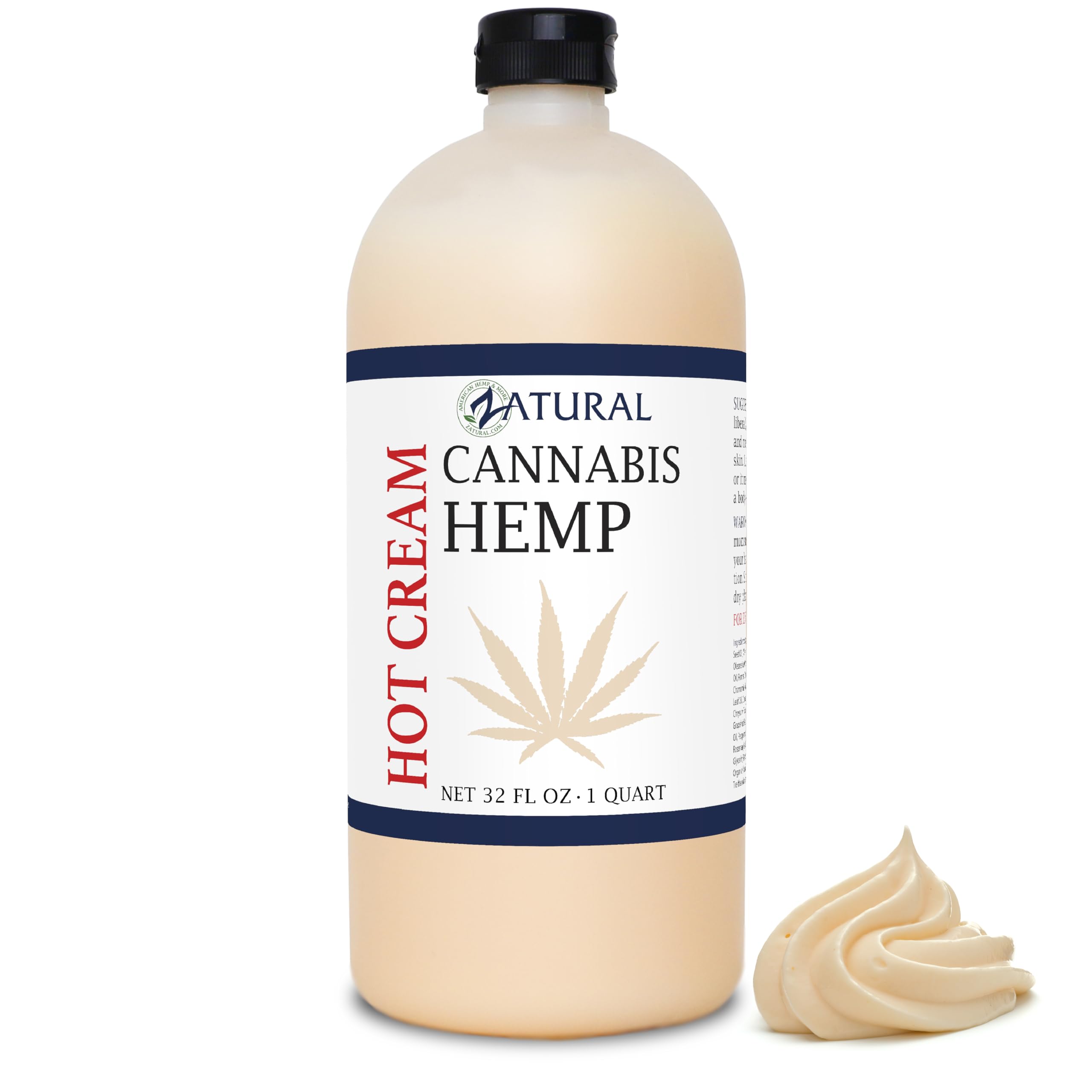 Zatural Hemp Hot Cream bottle pour ideal for massage preparation