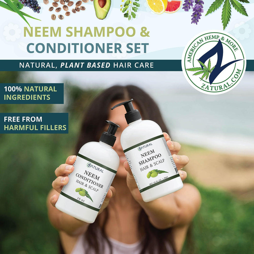Zatural Neem conditioner bottle pump showcasing deep conditioning for dry hair