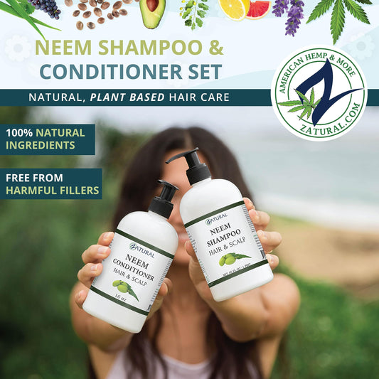 Zatural Neem conditioner bottle pump showcasing deep conditioning for dry hair