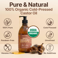 Zaynoo USDA-certified castor oil for DIY beauty blends and recipes.
