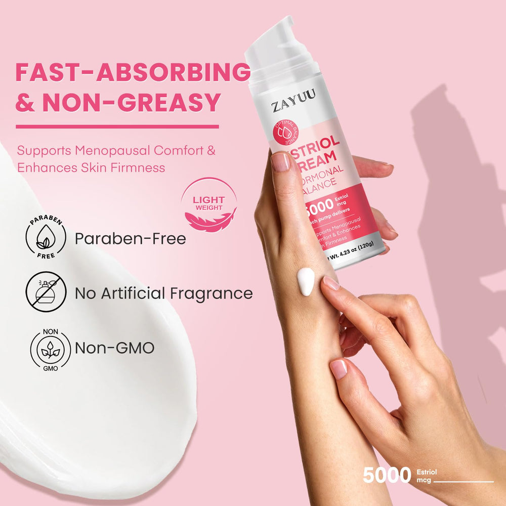 ZAYUU Estriol with Hyaluronic Acid and Aloe provides deep hydration and soothing comfort