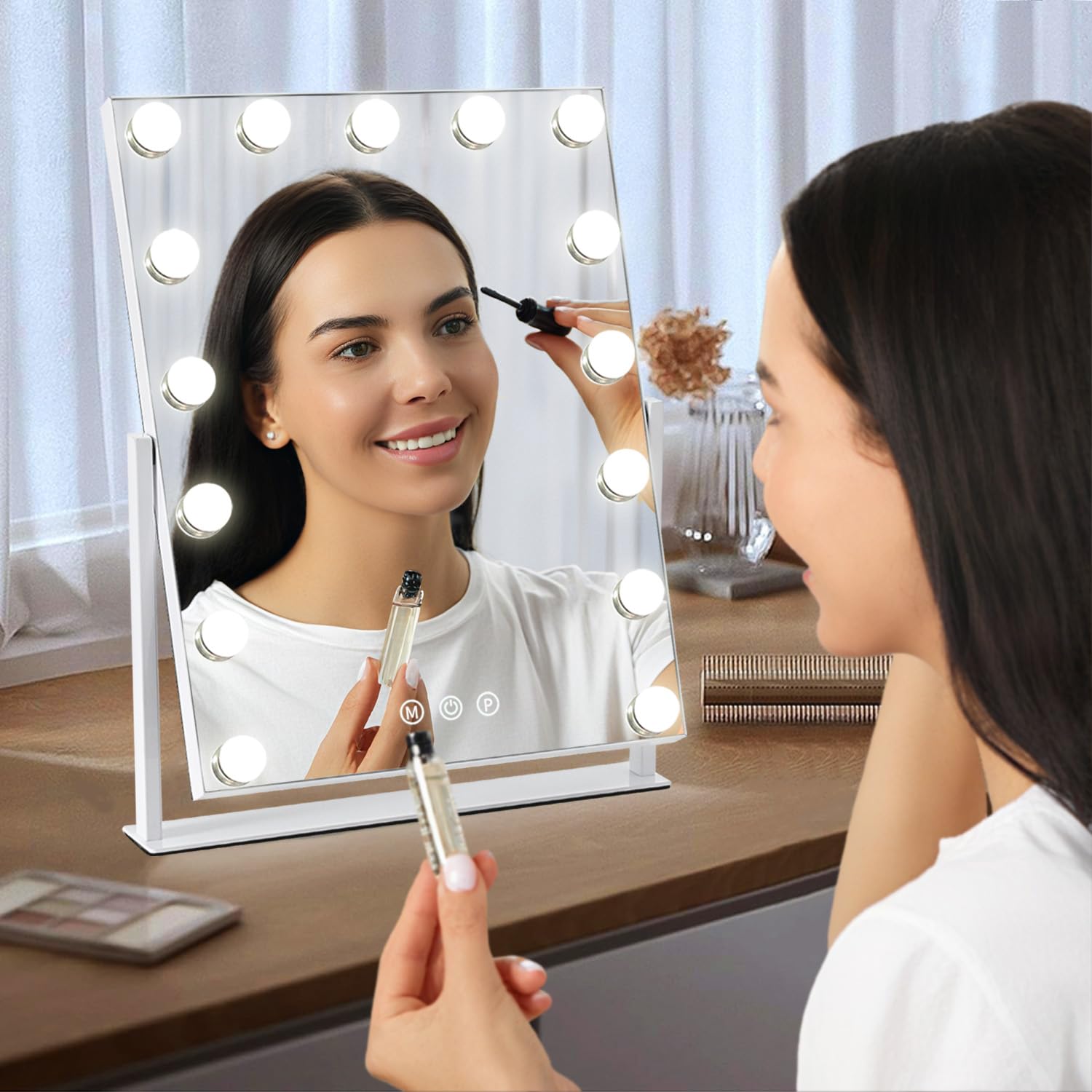 ZBOCAI Hollywood-style LED mirror suited for makeup checks and selfies.