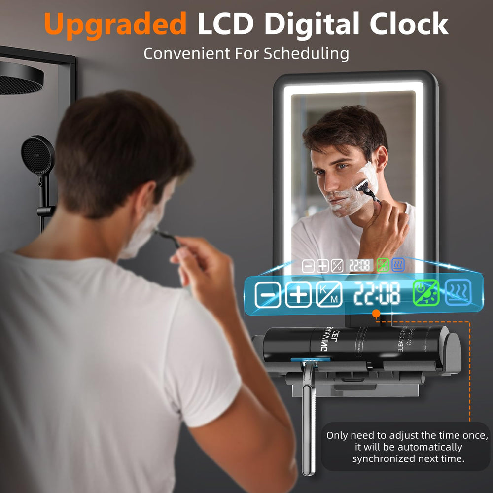 ZDXBO fogless shower mirror razor holders and storage rack keep tools organized