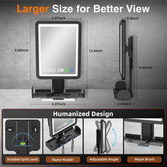 ZDXBO fogless shower mirror rechargeable battery provides weeks of use