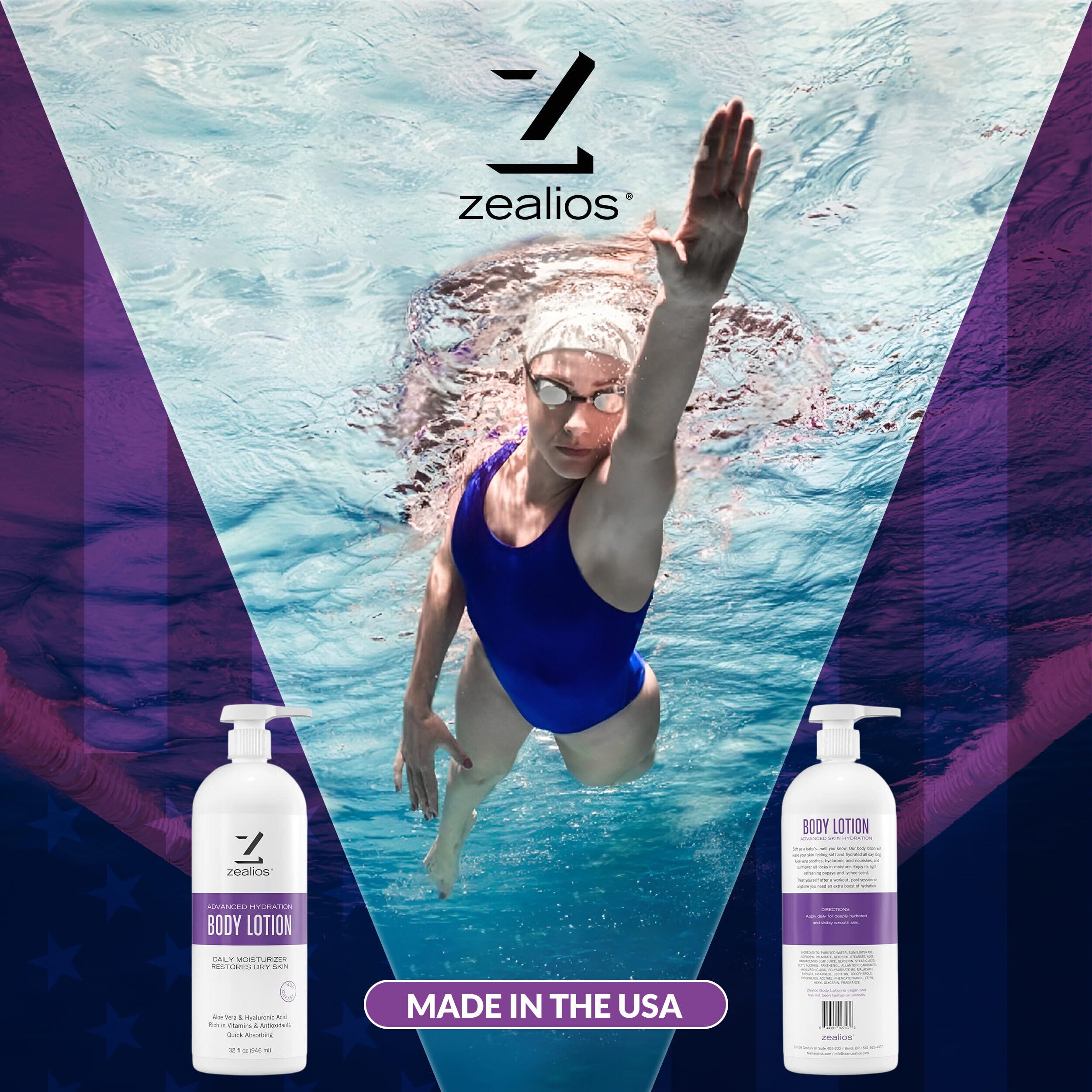 Zealios 32oz pump bottle highlights convenient, mess-free hydration at home.