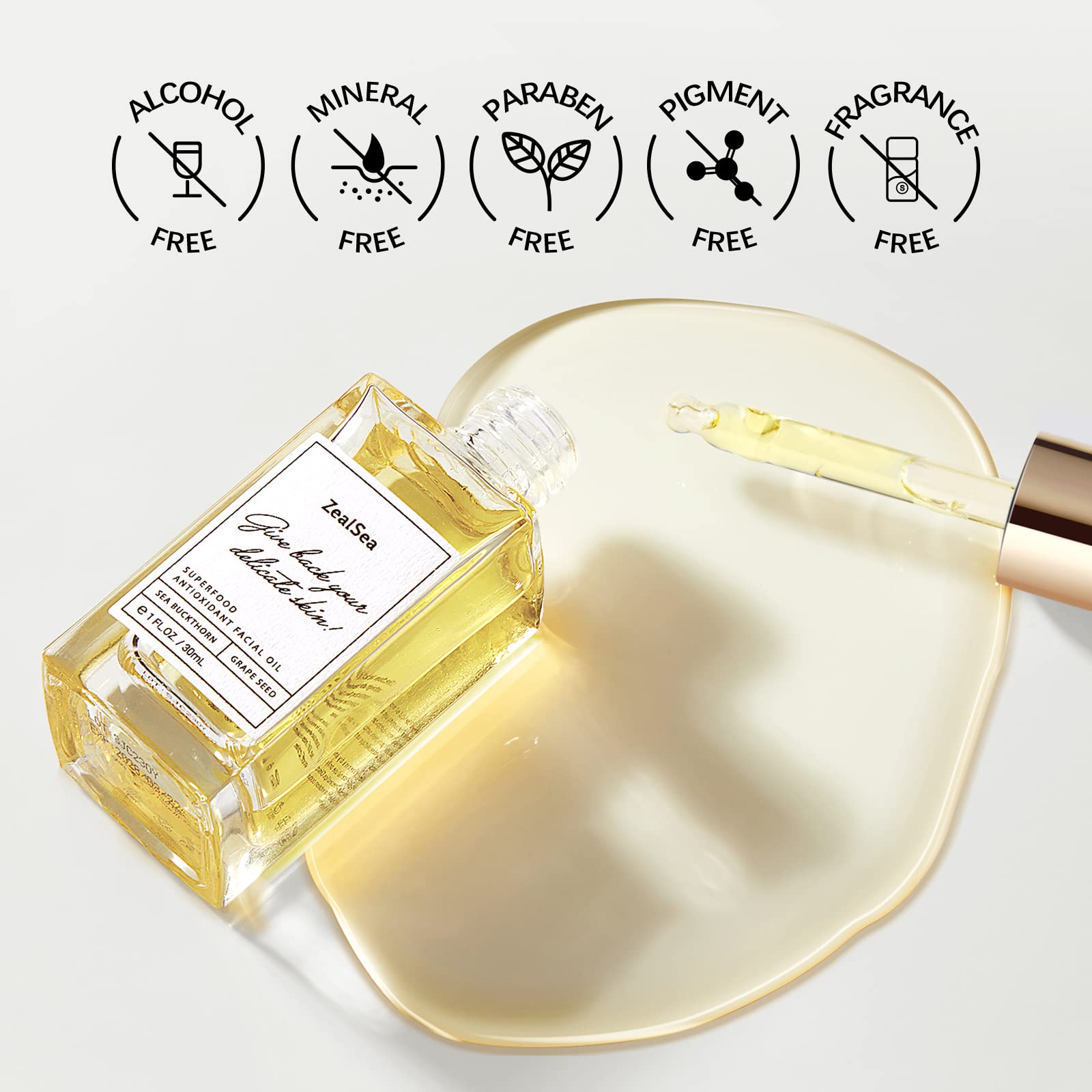 ZealSea grape seed oil ingredient highlights lightweight antioxidant hydration