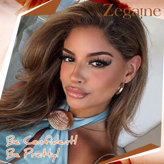 Zegaine fluffy volume clusters add depth for day-to-night looks.