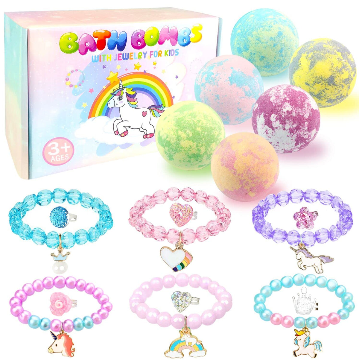 ZEIZHUBN kids bath bombs with surprise packaging and toy inside.
