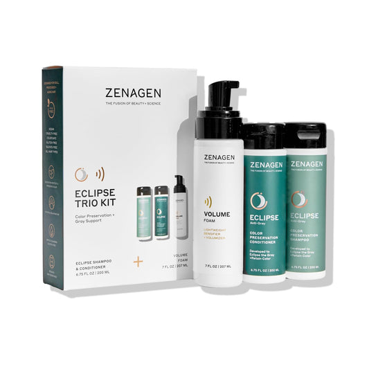 Zenagen Eclipse Shampoo bottle promotes color protection during a gentle cleanse.
