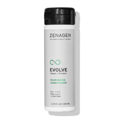 Zenagen Evolve conditioner bottle front shows color-safe vegan formula for all hair types
